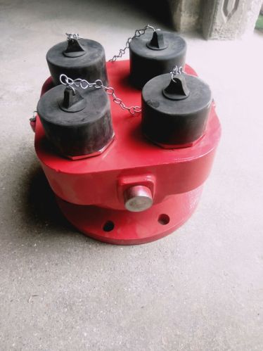 Cast Iron 4 Way Fire Brigade Inlet Connection, Color : Red