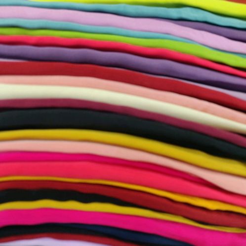 Plain Multicolour Viscose Crepe Fabric, Width : 44/ 48