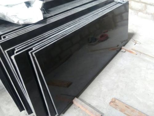 16mm R Black High Glossy Granite Slabs