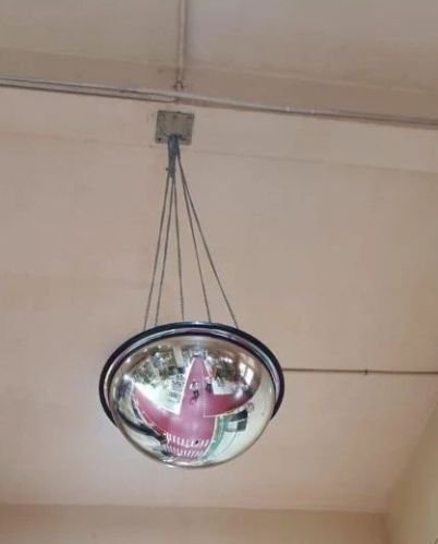 18 Inch Glass Dome Mirror, Mounting Type : Ceiling Mounted