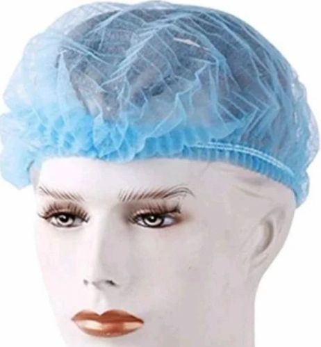 Non Woven Fabric Disposable Bouffant Head Cap, Color : Blue