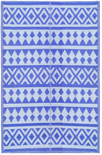 Printed Blue White Polypropylene Mat, Shape : Rectangular (Common)
