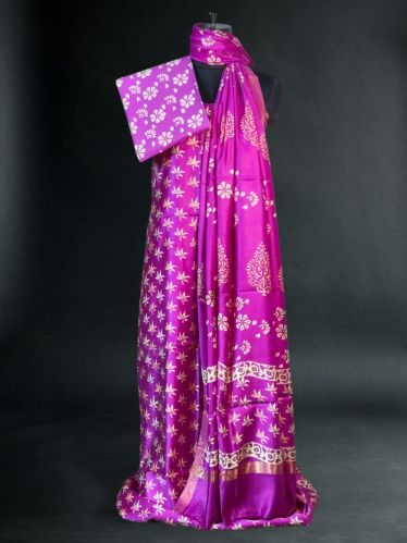 Ladies Designer Silk Unstitched Suit, Work : Embroidered