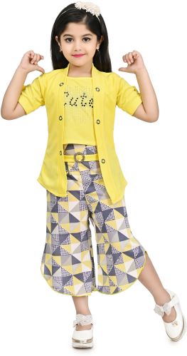 Kids Party Wear Capri Pant Top Set