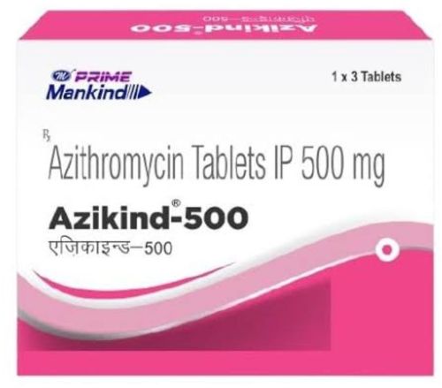 Azikind 500 Azithromycin Tablets, Packaging Type : Box
