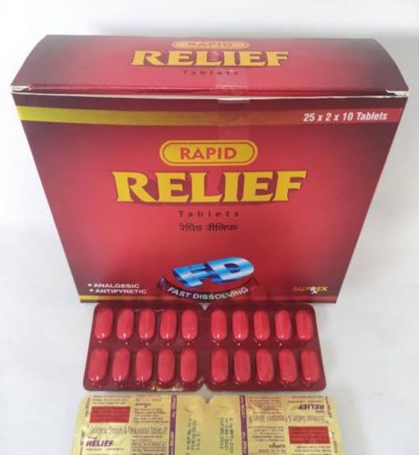 Rapid Relief Analgesic Tablets, Packaging Type : Box