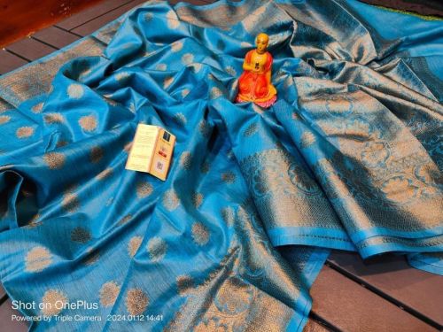 Printed Royal Bronze Banarasi Silk Saree