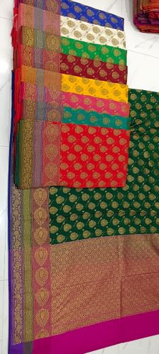 Zari Border Soft Weaving Banarasi Silk Sarees