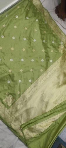 Pista Green Butti Zari Banarasi Silk Saree