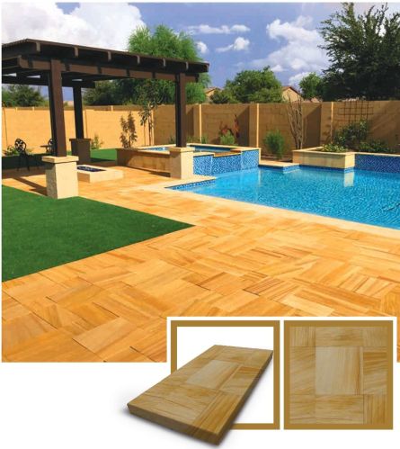 Polished Teakwood Sandstone Slab Standard for Construction