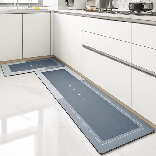 Plain Rubber 2 Pcs Kitchen Mat, Color : Grey