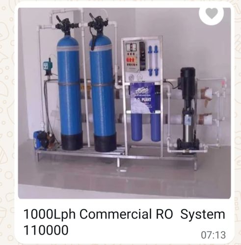 Fully Automatic Electric 1000 Lph Commercial Reverse Osmosis Plant