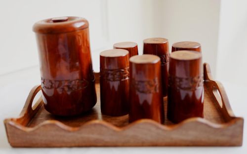 Exquisite Set OF 1 Jug and Tray with 6 Matching Glasses