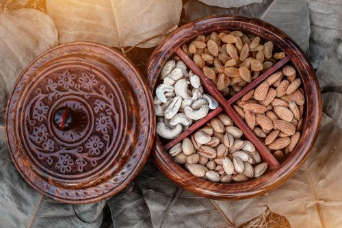 Handcrafted Sheesham Wood Dry Fruit Box 6, 7, 8 Inch