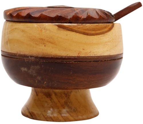 Plain Sheesham Wooden Masala Jar 4 Inch