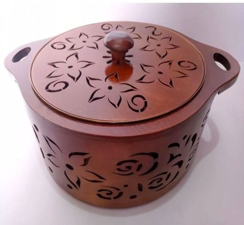 Wooden Handmade Chapati Box. 10Inch