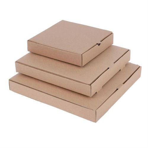 Plain Corrugated Pizza Box, Color : Brown for Food Packaging