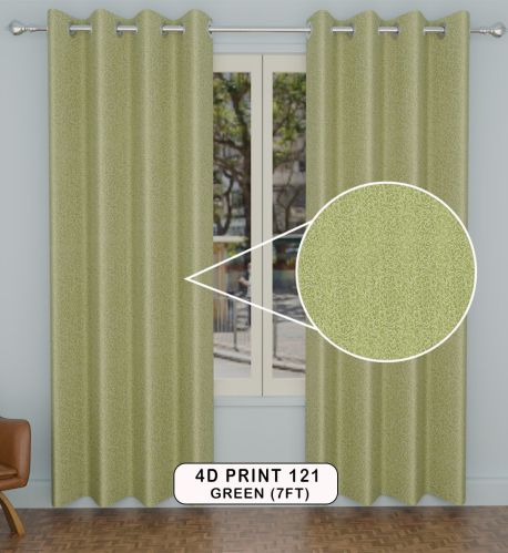 Polyester 4d print 121 green window curtains