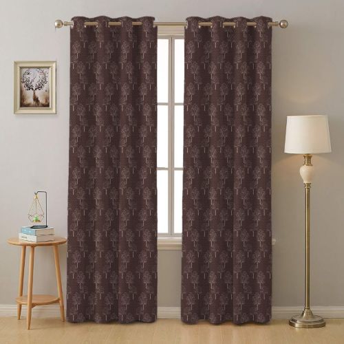 Polyester 4d print 132 coffee window curtains