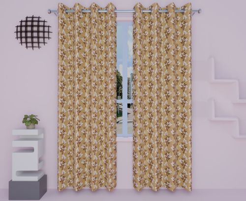 Polyester 4d print 196 mustard window curtains