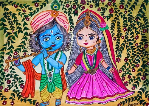 Canvas Board Or Sheet Radha Krishna Paintings