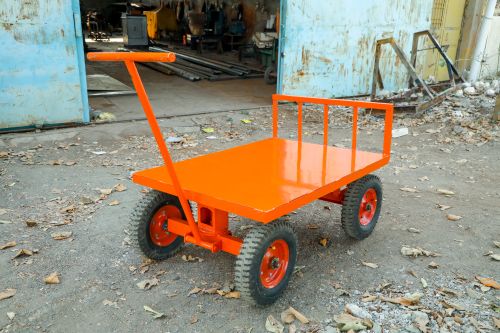 MS Sheet Four Wheel Trolley, Packaging Type : Orange
