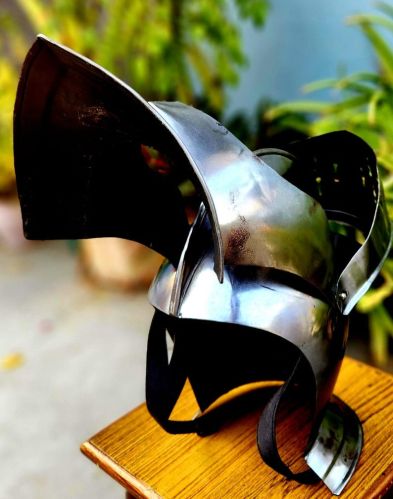 Plain Polished Corinthian Helmet, Color : Grey, Gender : Male