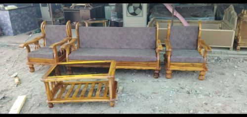 Polished Wooden Sofa, Color : Brown for Home, Hotel