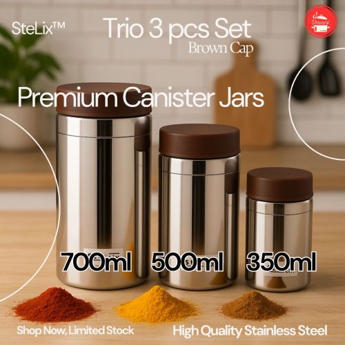 Stelix Trio 3 Pcs Canister Jar Set