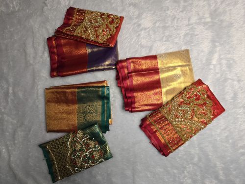 Plain Unstitched Chanderi Indian Saree, Technics : Machine Made