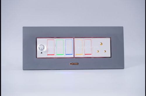 LDPE Plain 8 Modular Switch Plate, Color : Grey
