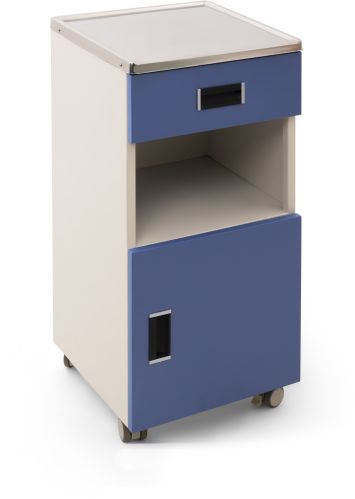 Polished Metal Hospital Bedside Cabinet, Shape : Rectangular