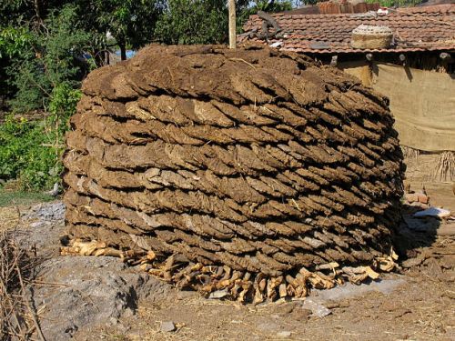 Cow dung cake, Shape : Round, Packaging Type : Brown