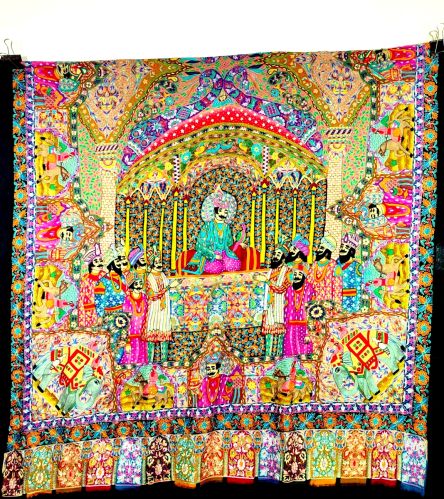 Pashmina Cashmere Darbari Kalamkari Shawls 2.5meters