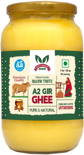 Gavyamart Raw A2 Gir Cow Ghee, Color : Yellow, Packaging Type : Jar