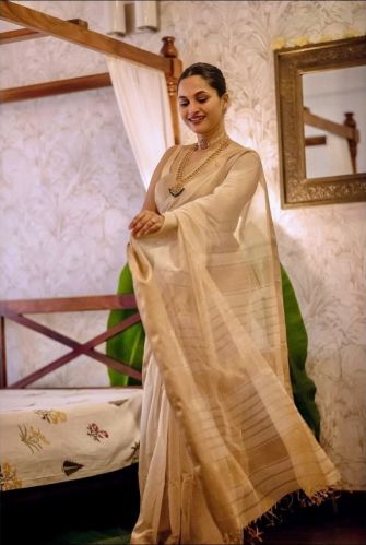 Maheshwari Handloom Silk by Jari Weaving Tissue Saree