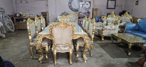 Polished Wooden Dining Table, Brand Name : Impression Art Store