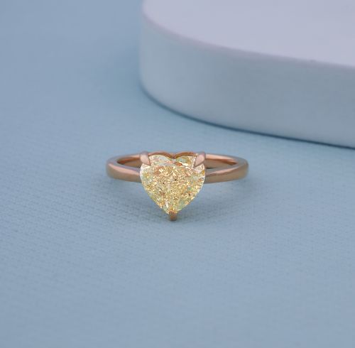 GOLD Hearts Promise Diamond Engagement Ring, Gender : FEMALE