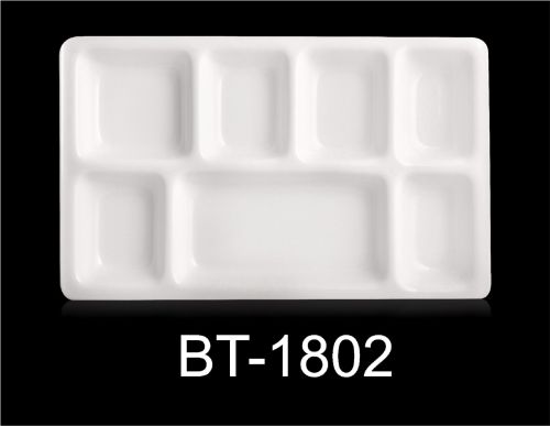 Rectangular Acrylic Sectioned Plates, Color : White