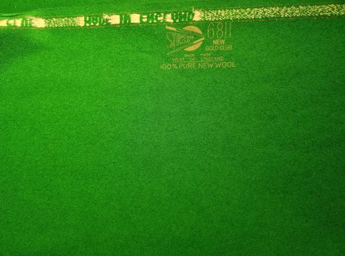 Woollen Plain Strachan 6811 Gold Club Snooker Cloth, Width : 28oz