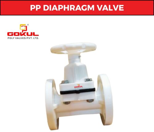 Gokul HDPE Flange End PP Diaphragm Valve, Color : White