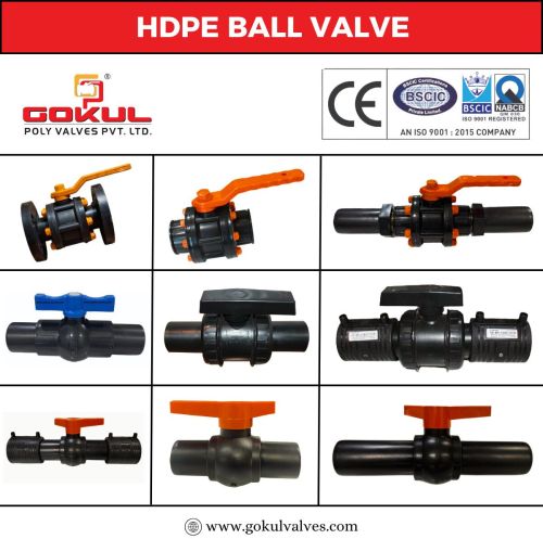 Gokul HDPE Ball Valve Flange End, Color : Black for Industrial