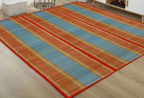 Polished Handcrafted Festival Gifting Korai Mat, Color : Red