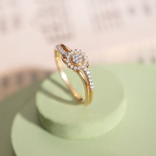 Yellow Gold Natural Diamond Engagement Ring Wedding