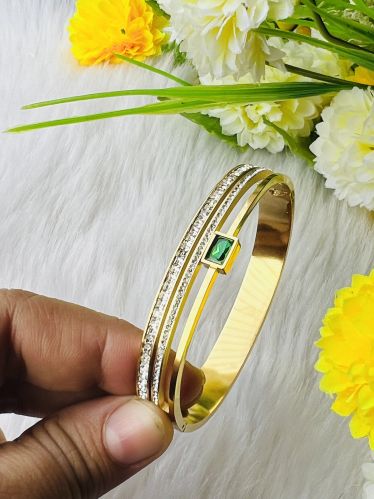 Polished Stainless Steel Kada, Color : Golden