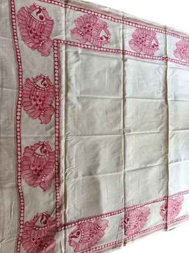 Bhagalpuri Khadi Cotton Hand Painted Madhubani Dupatta