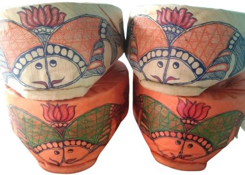 Nutan Creations Natural Silk Madhubani Painting Paag