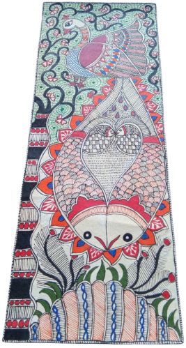 Multicolor Framed Fish Mandala Madhubani Art Painting For Home Decor