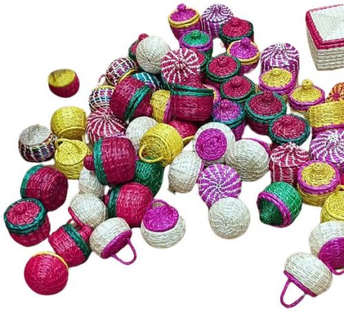 Small Handmade Sikki Grass Storage Basket