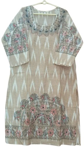 Ladies Stylish Cotton Mithila Painting Pant & Kurti Set